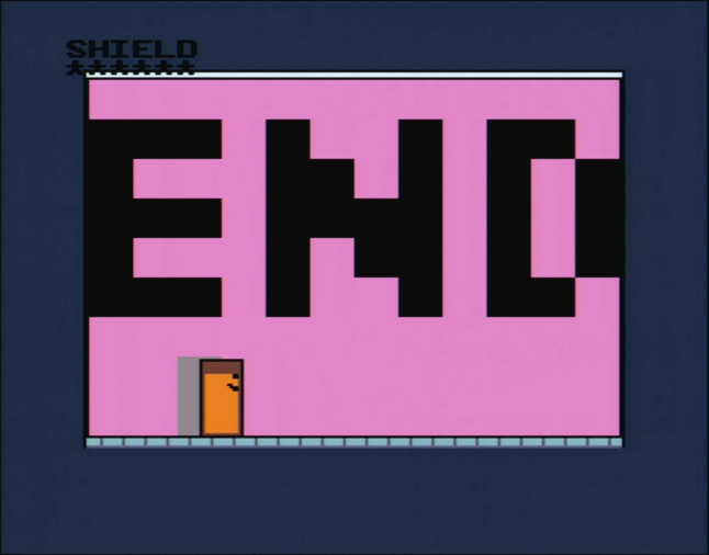 The end room, with "END" written in tiles