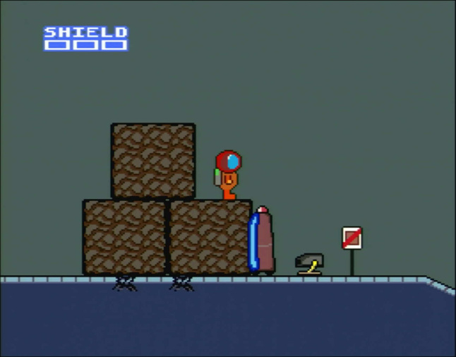 Three large compressed stone tiles, two of the floor tiles are cracked